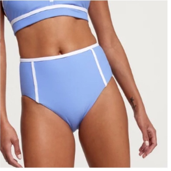 CALIA Women’s High Waisted Tipping Swim Bottoms Sky Blue Size Small NWT - Picture 1 of 10